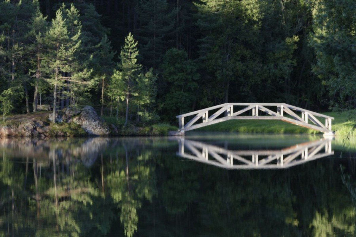 Place of energy by the lake